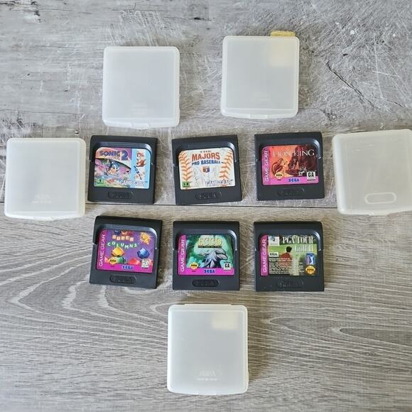 Sega Game Gear 6 Games Lot Baseball Sonic 2 Columns Golf Lion King Ecco * AS IS*